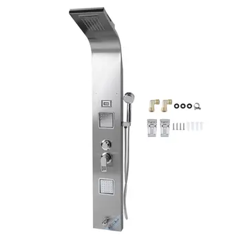 

Hotel Home Bathroom Smart Thermostat Stainless Steel Body Rainfall Shower Waterfall Shower Panel With Display Screen