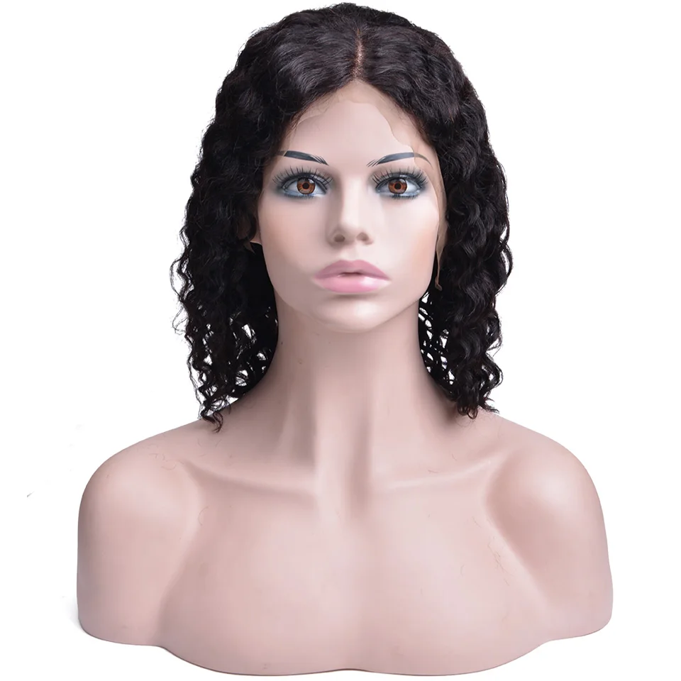 

13X4 Short Bob Wigs Brazilian Lace Front Human Hair Wigs For Black Women150% Densty Remy Deep Wave Lace Front Wigs