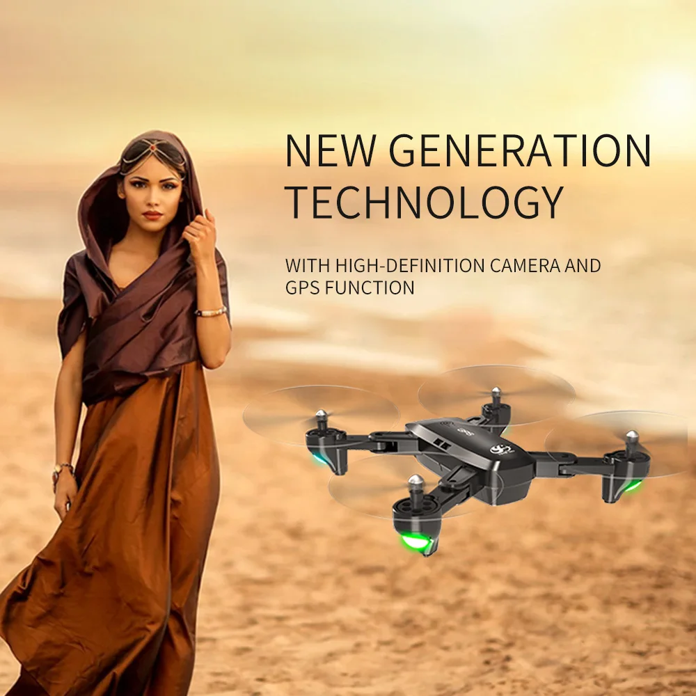 S166 мини-Дрон gps Dynamic Follow 1080P с камерой 18 минут время полета wifi FPV RC Дрон 720P Квадрокоптер 3 батареи с сумкой