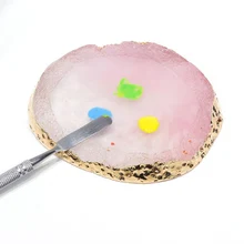 1 шт полимерный гель для ногтей, палитра для рисования золотыми краями, Смешанная пластина для перемешивания, инструмент для маникюра DIY BV789