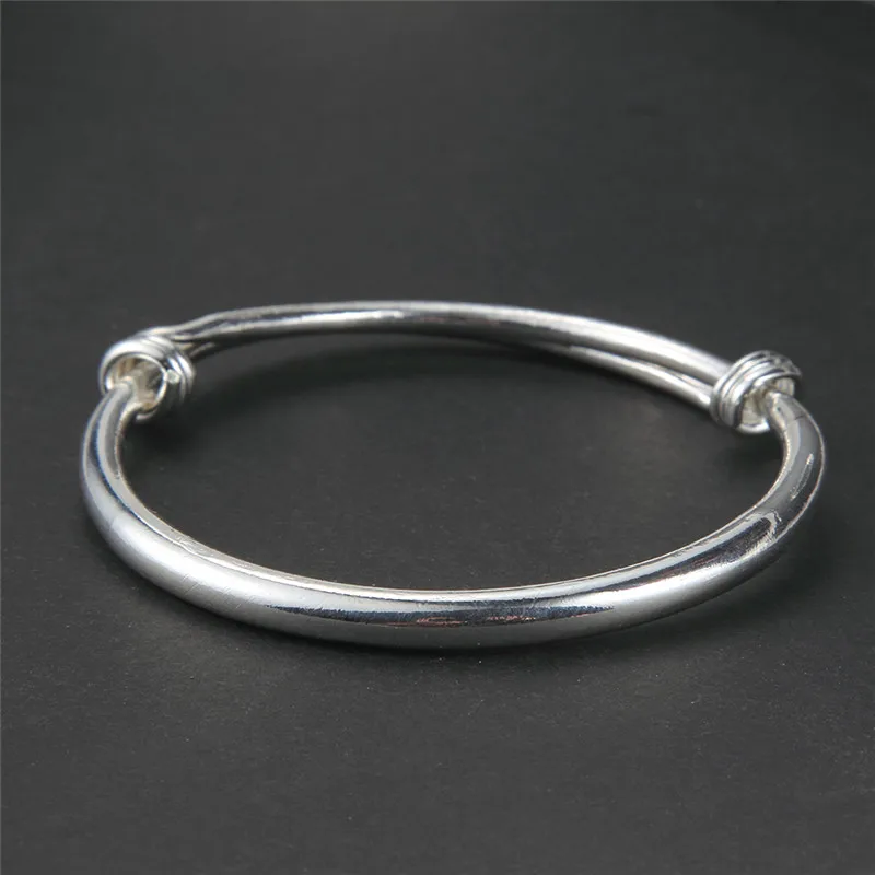 Gypsy Bohemian Vintage Retro Silver Color Bangles Women Classic Handmade Tibetan Carved Plum Cuff Bracelets 6cm Diameter bangle bracelet