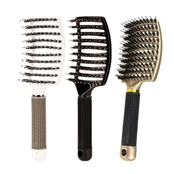 

Boar Bristle Hair Brush-Curved And Vented Detangling Hair Brush For Women Long,Thick,Thin Curly Hair Vent Brush Gift Kit