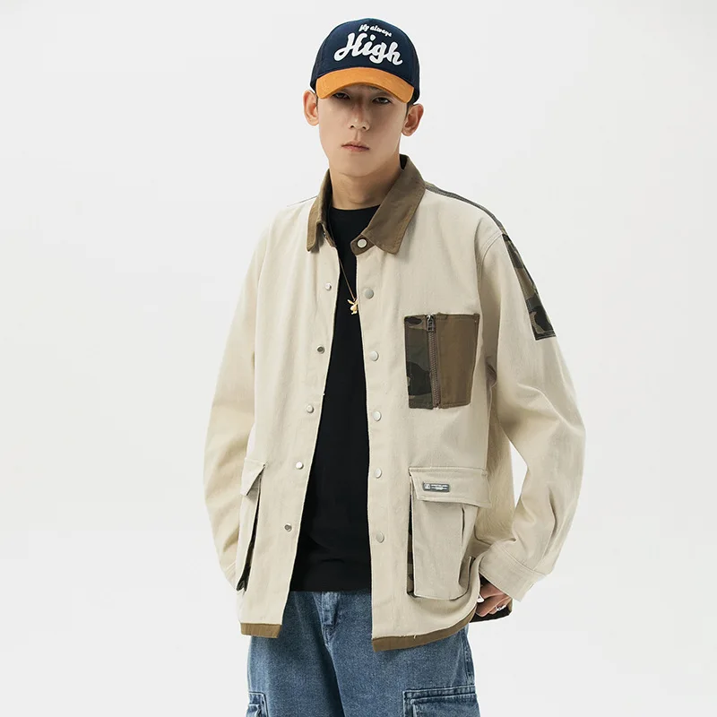 

Northern Boundary Men'S Wear 2020 Spring New Style Camouflage Joint Retro Popular Brand Jacket Men's Japanese-style Casual Coat