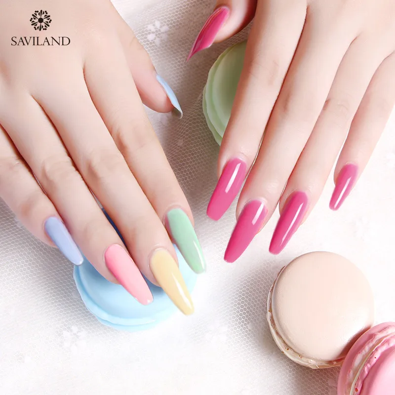 Гель-лак для ногтей SAVILAND Macaron карамельный цвет стойкий лак для ногтей УФ Полупостоянный Чистый гель для ногтей Гибридный лак для ногтей