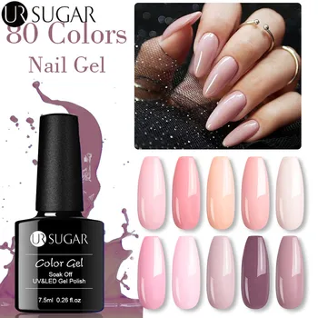 

UR SUGAR 7.5ml Nude Pink Gel Nail Polish Hybrid Varnish Semi Permanent UV Gel Varnish Soak Off UV LED Gel Lacquer Base Top Coat