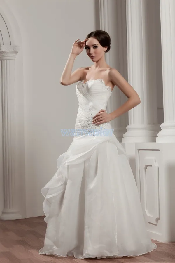 

free shipping 2015 new design hot sale custom size/color bridal gown white lace up a line wedding dresses