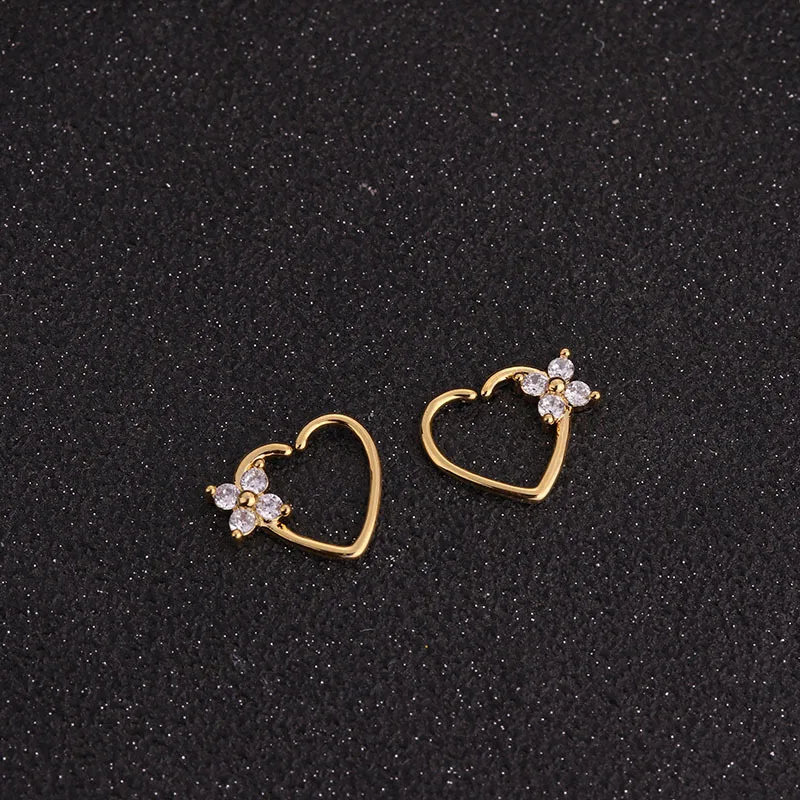 Серьги клипсы женские медные двухсторонние без пирсинга простые модные милые
