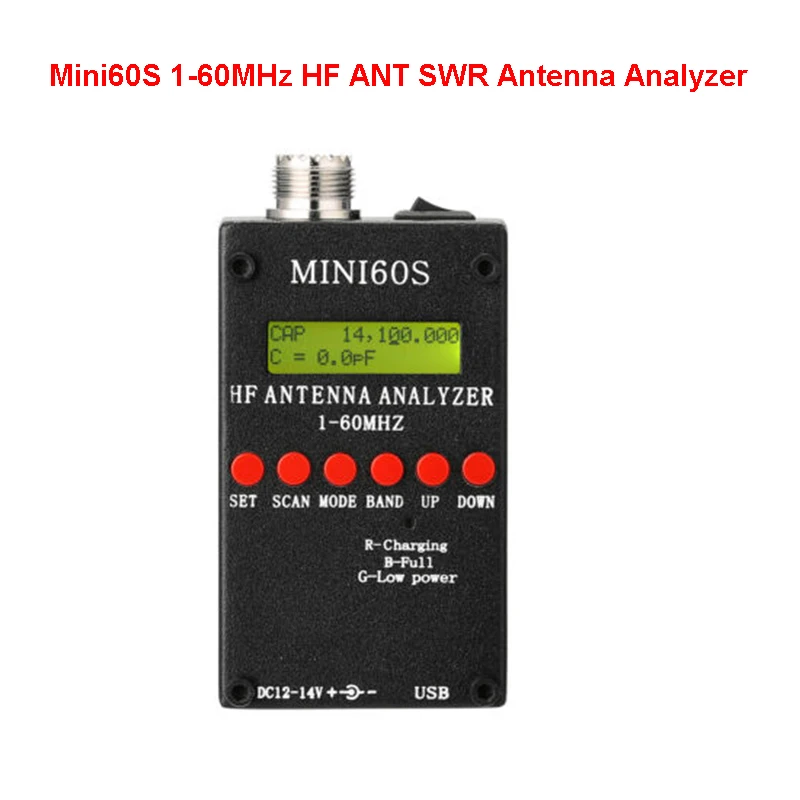 Анализатор антенны Mini60S 1-60 МГц HF SWR для любительской радиосистемы Hobbists V0T5 |