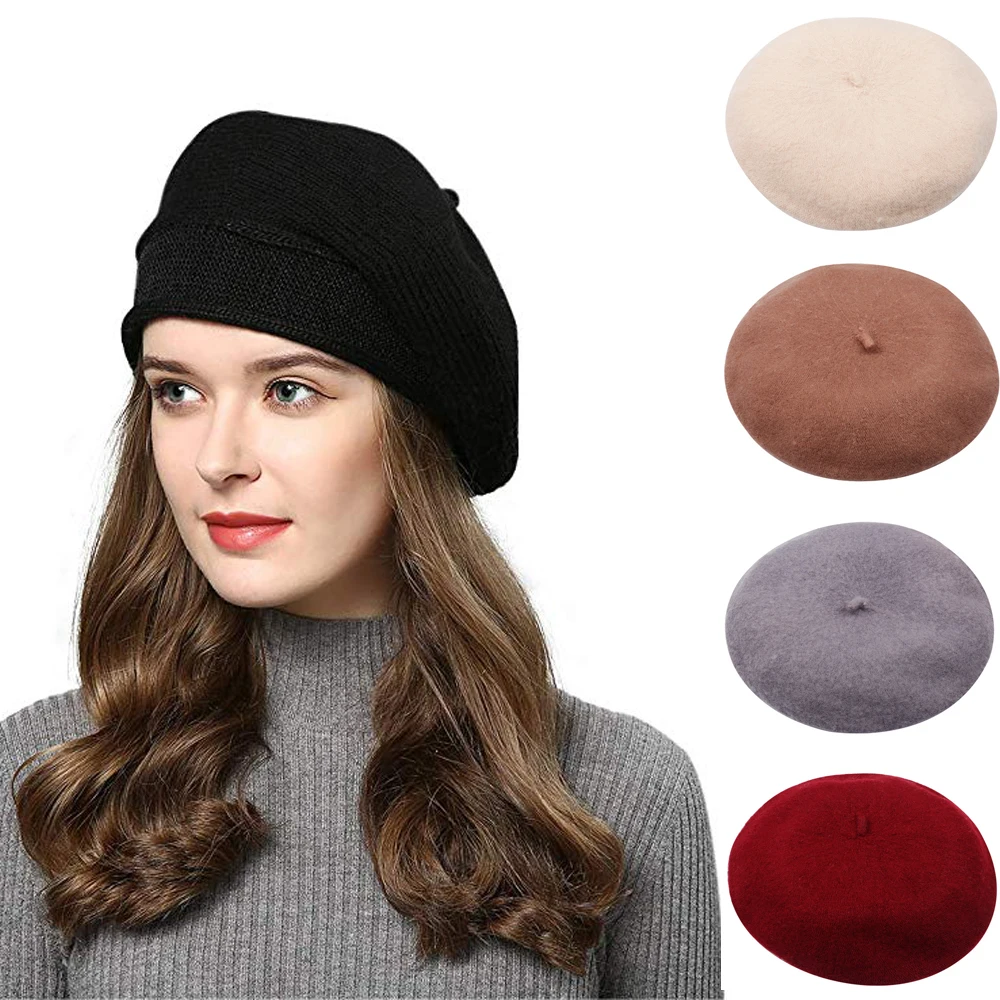 US Newborn Baby Plain Wool Cap Cute Girls Kid Winter Warm Cashmere Hat Beret Cap