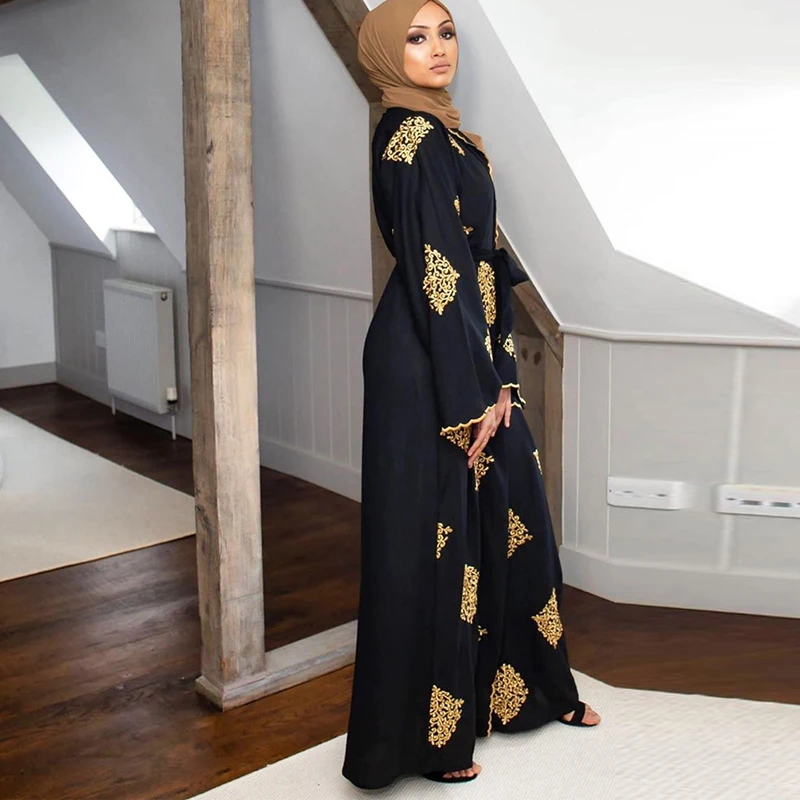 Dubai Open Abaya Kimono Muslim Hijab Dress Kaftan Abayas Islamic Clothing For Women Caftan Marocain Qatar Kleding Robe Musulman