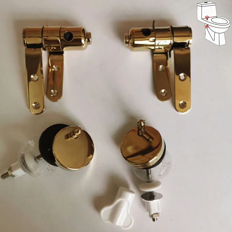 golden B 304 шарнирная арматура для унитаза из нержавеющей стали, покрывало для унитаза из цельного дерева и смолы, золотисто-серебристая шарнирная арматура, J19393 - Цвет: golden B