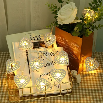 

10 LED Metal Lampshade Bedroom Christmas Love Decorative Lights String led string lights Home lighting string decoration