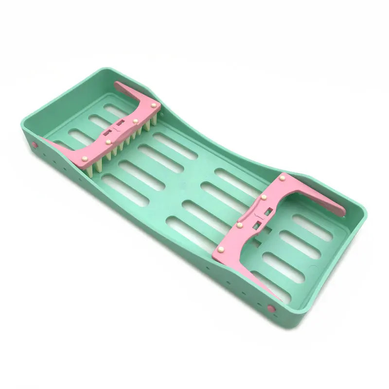 Новая Стоматологическая стерилизационная коробка с 5 держателями наконечники ручки Инструмент Автоклавный - Цвет: green
