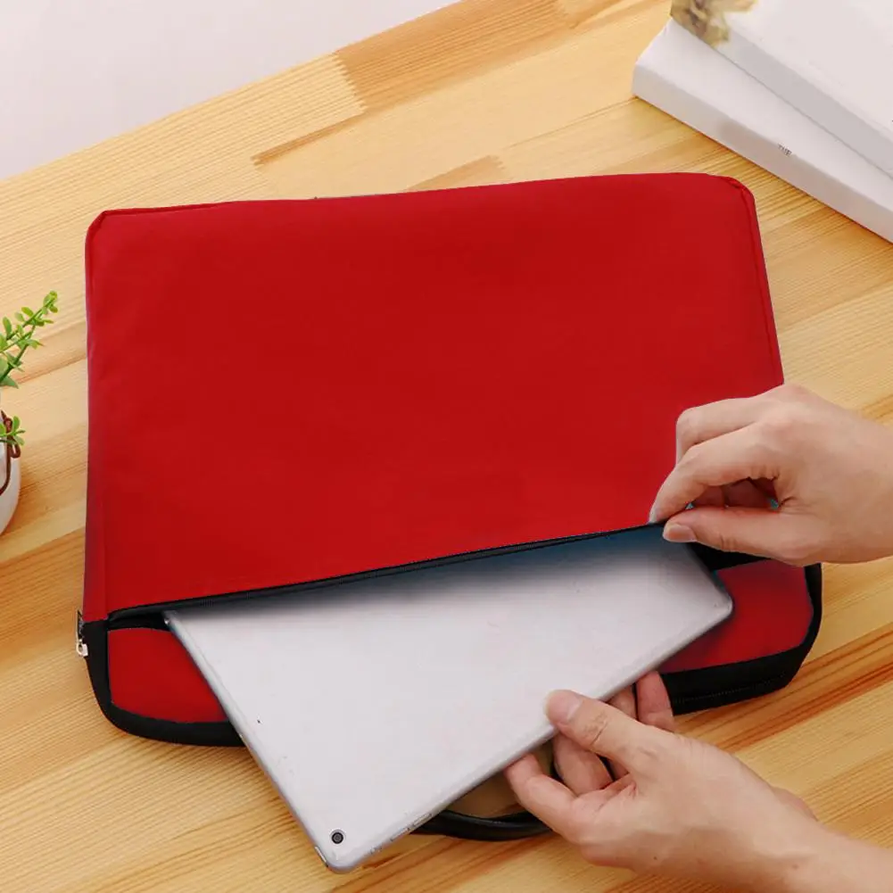 

Document Bag Stationery Double Layer with Handle Nylon Organizer Folder School Office Portfolio Portable Zipper File P ocket