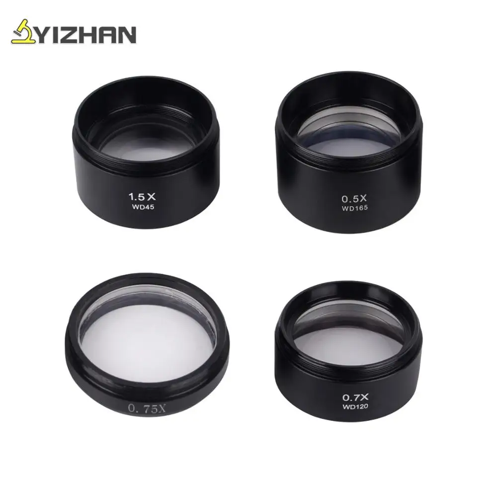 

Stereo Microscope Auxiliary Objective Lens 0.5X 0.7X 0.75X1.5X Barlow Lens with 1-7/8" (48mm) Mounting Thread