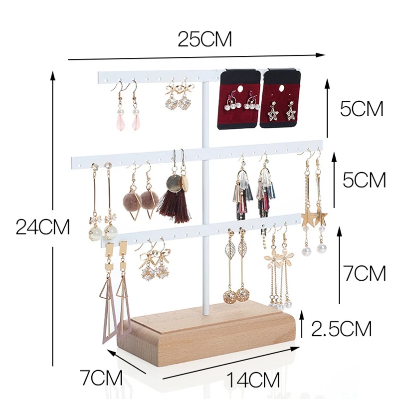 Fashion 52 Hook Earring Jewelry Organizer Earring Organizer Hanging Holder Necklace Display Stand B
