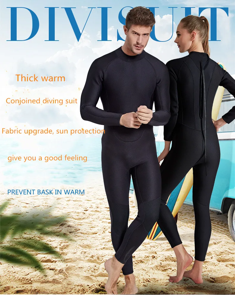 KOMAY 2MM diving suit thick warm long-sleeved one-piece swimsuit cold-proof scratch-proof thorn surfing couple diving suit
