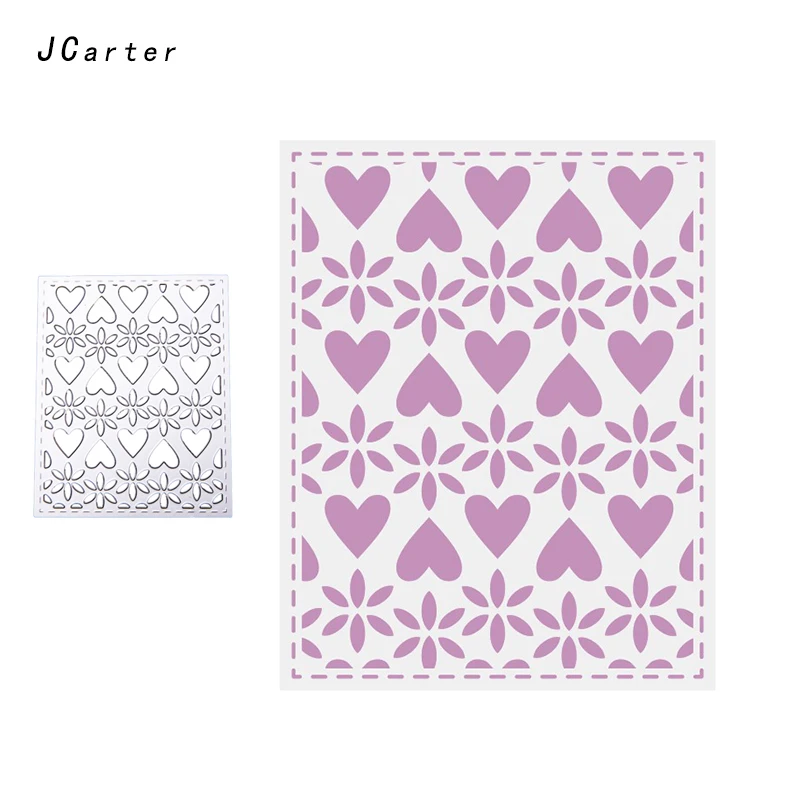 

JC Metal Cutting Dies for Scrapbooking Love Heart Mesh Background Craft Embossing Card Make Folder Paper Stencils Template Decor