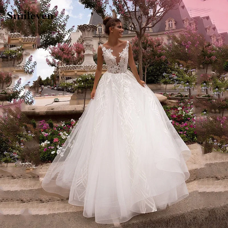 

Сексуальное богемное свадебное платье цвета слоновой кости Бальные платья с аппликацией и кружевами свадебный наряд с открытой спиной Vestido De Noiva Lorie свадебные платья