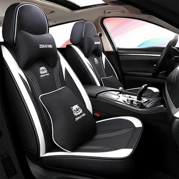 

Full Coverage PU Leather car seat cover flax fiber auto seats covers for hyundai creta ix25 elantra i30 i40 ix35 kona santa fe