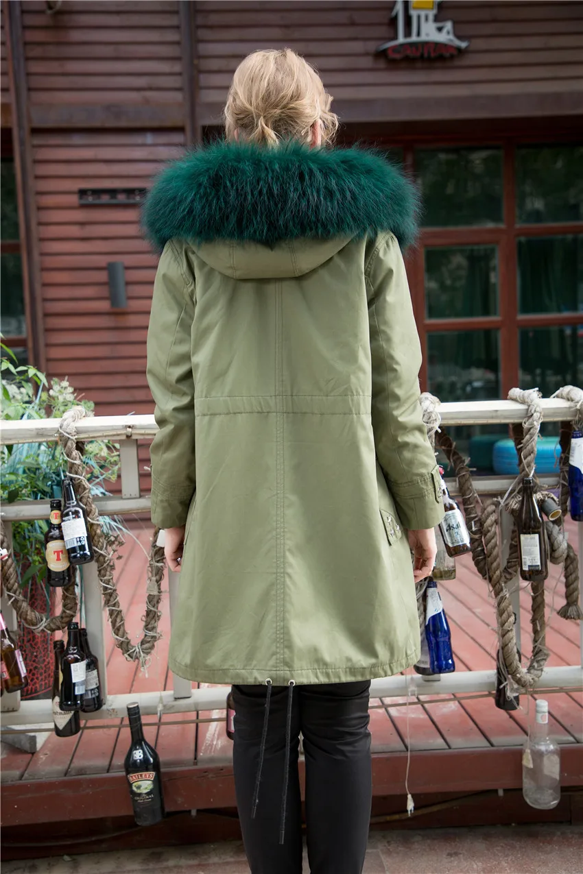 2018 Новый На зимнем меху пальто лисий мех Для женщин Обувь на теплом меху пальто утепленная куртка-парка натуральным лисьим меховой