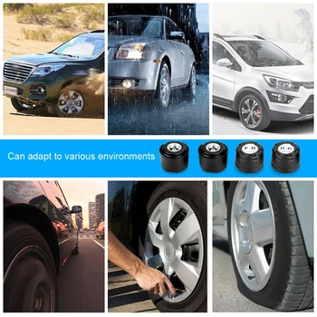 

Solar Power Car TPMS Tire Pressure Sensor Black Wireless Digital LCD Display Four Sensors Security Tire Alarm System