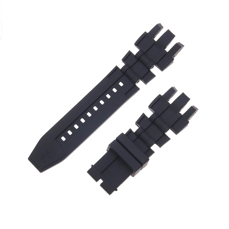 acessórios de relógio pulseira de silicone para invicta reserve série convexo pulseira masculina de borracha preta