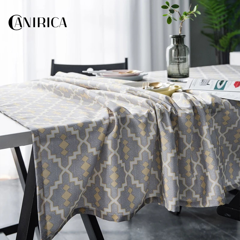  CANIRICA Table Cloth Waterproof For Kitchen Table Cover Rectangle Tablecloth Geometric Dining Table