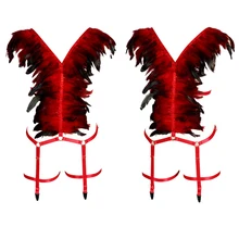 Перьевые эполеты готика стимпанк крылья на плечо фестиваль бурнингмен свадьба Хэллоуин полный набор ремней для тела Косплей рейв одежда