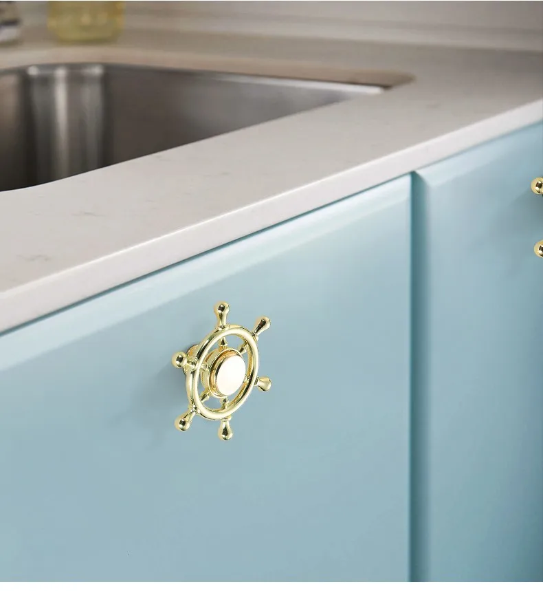 Modern Design Gyro Handles Cupboard Door Cabinet Drawer Furniture Hardware Cabinet Knobs Pull Handles Children's round handle