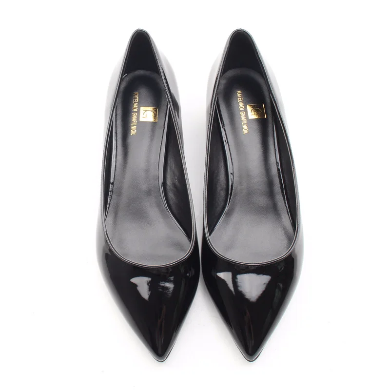 Женская обувь; черные туфли-лодочки из лакированной кожи; низкий каблук 3 см; офисные туфли телесного цвета; элегантные женские свадебные вечерние туфли; большие размеры G4-75