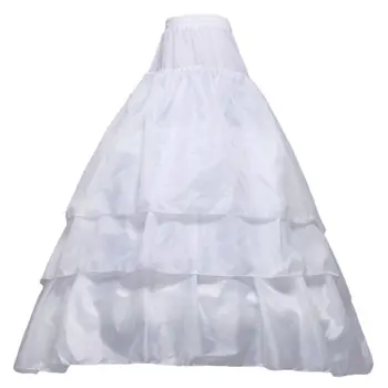 

4 Style White A-Line Hoop Long Crinoline Petticoat Wedding Ruffles Underskirt