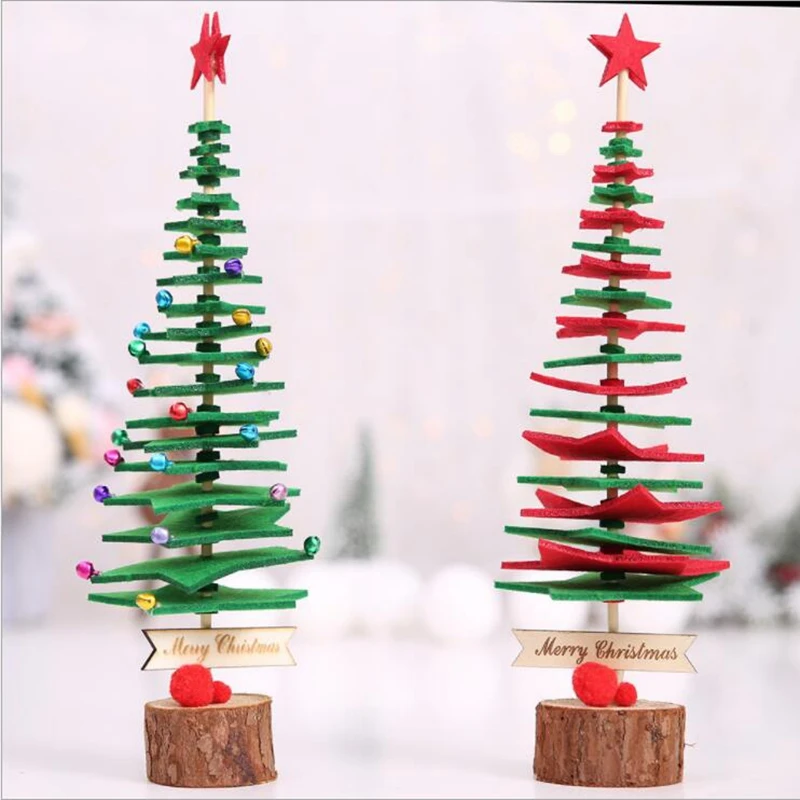 DIY Мини нетканый Рождественская елка настольное украшение домашний фестиваль вечерние ткань с орнаментом новогодние принадлежности рождественские подарки