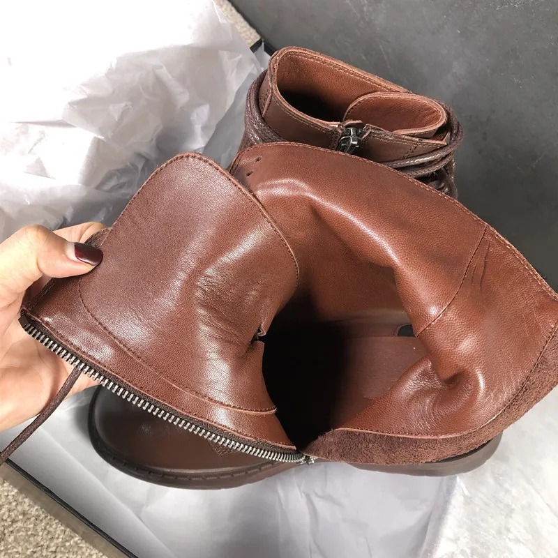Женские зимние ботинки в байкерском стиле; Botas Mujer; кожаные ботинки; Bota Feminina; уличный стиль; модные ботинки до середины икры; Botines Mujer; zapatos De Mujer