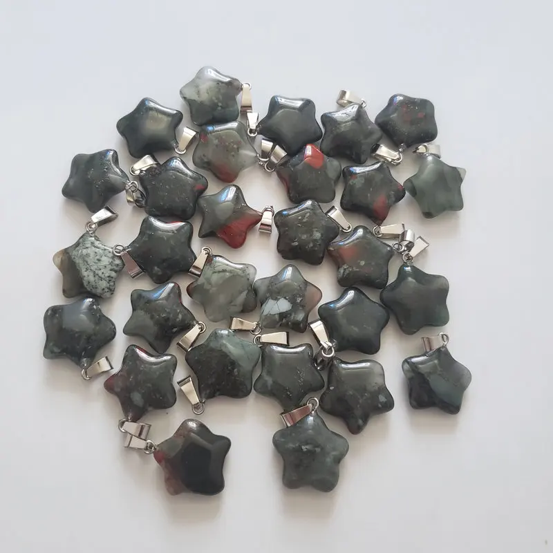 Natural stone 50 шт./лот Горячая Мода Ассорти натуральный камень смешанный кулон Подвеска со звездой для DIY ювелирных изделий - Окраска металла: Natural stone