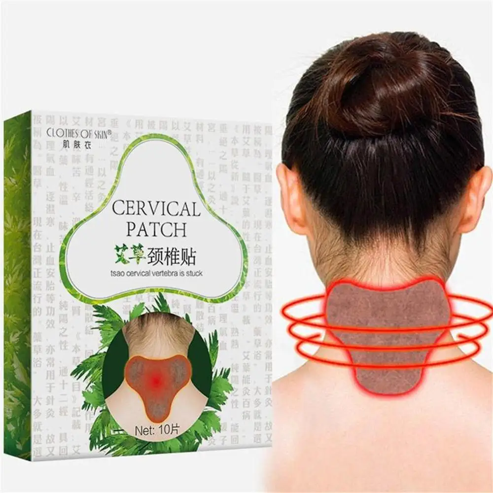 10pcs/box New 2019 Neck Moxa Moxibustion Plaster Leg Pain Relief Wormwood Sticker Self Heating Warming Meridians Patches Plaster