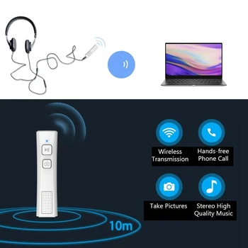 

BT4864 Music Receiver Adapter BT5.0 Wireless Music Receiver with Mic Supports Hands-Free Phone Call