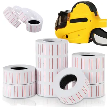 

10 Rolls Adhesive Price Labels Paper Tag Price Label Sticker Single Row For Price Gun Suitable For Grocery 21mmX12mm
