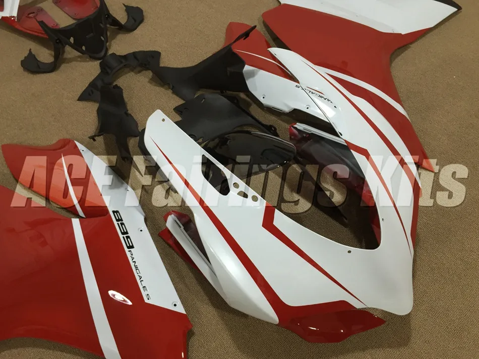 Новые мотоциклетные Обтекатели для Ducati 899 1199 Panigale 2012 2013 12 13 14 ABS пластик впрыска кузова на заказ красный белый