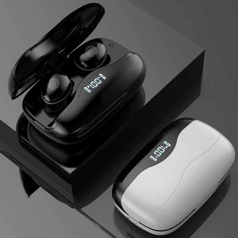 Новинка 3500 мАч светодиодный дисплей Bluetooth наушники беспроводные с микрофоном 9D