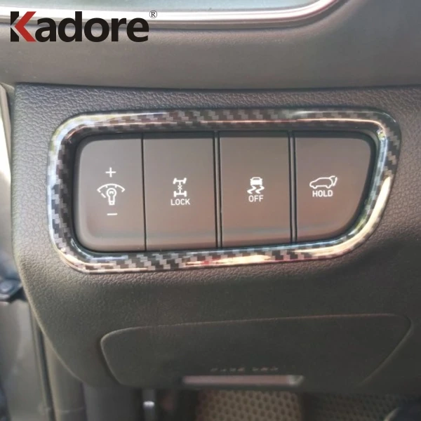 Для Hyundai Santa Fe 2019 2020 углеродное волокно Регулируемый переключатель накладка