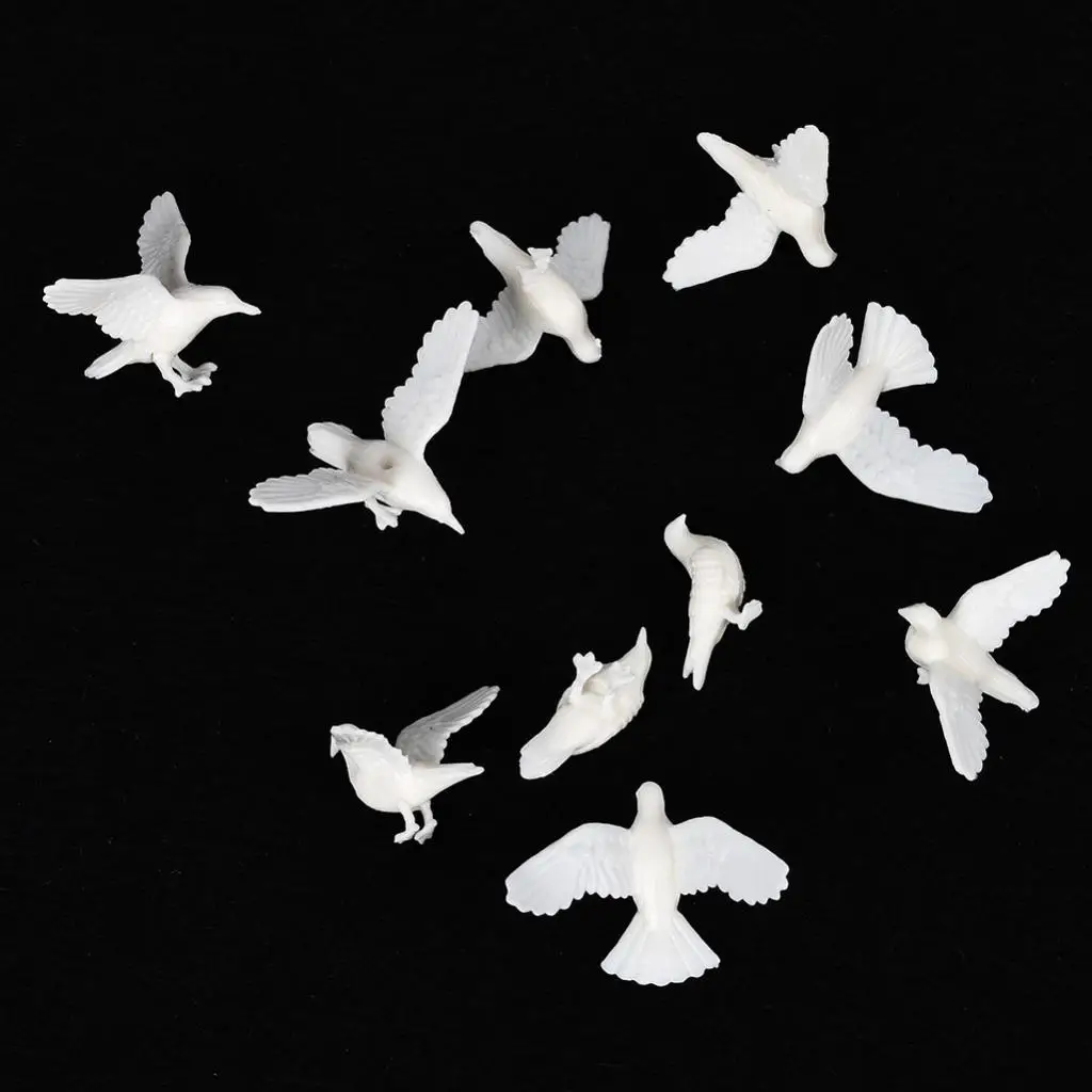 10pcs Mini Pigeon Animal Bird Model Miniature Doll House Fairy Home Decor