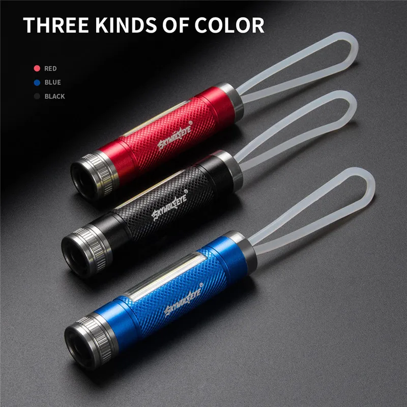 led flashlight Mini Super Bright COB LED Camping Flashlight Light Key Ring Keychain Torch Lamp #4N28 (3)