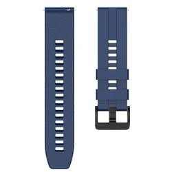 Silicone Sport Watch Band with Black Buckle - 22mm Smart Wrist Strap, Universal Fit for Huawei GT4 46mm (Midnight Blue)