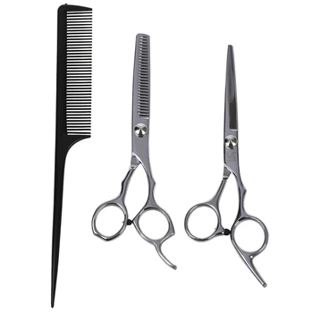 

Set 2 Hairdressing Scissors Stainless Steel Sculptor finger rest 6.5 & 6 "+ Comb