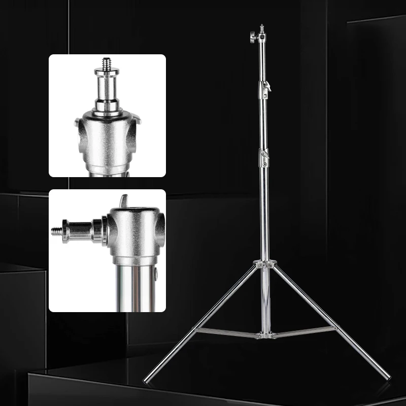 Selens Adjustable Stainless Steel Light Stand 280cm Heavy Duty Tripod Stand For