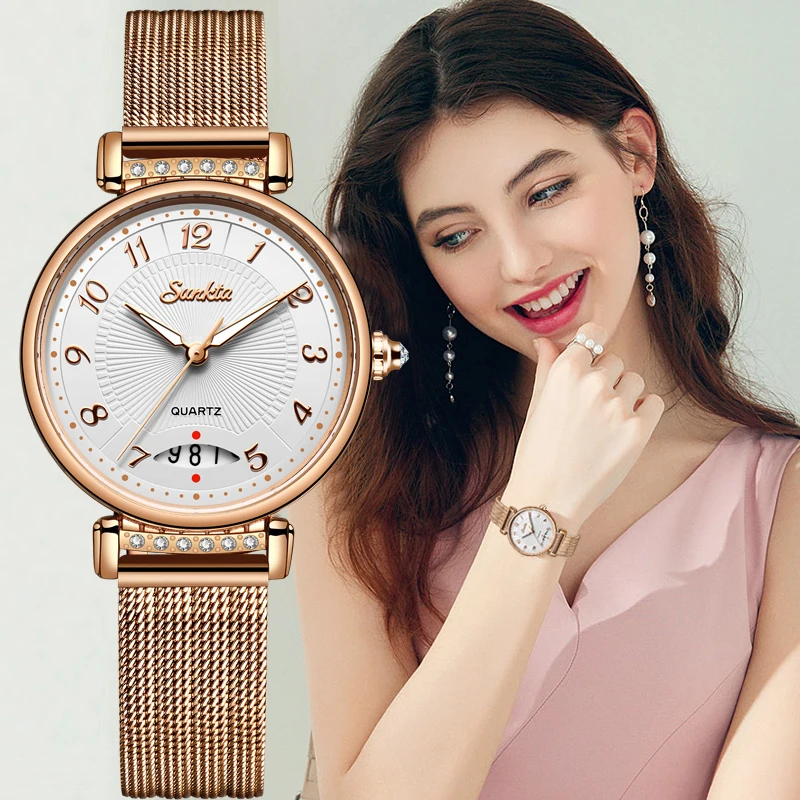 Montre Femme,, SUNKTA, женские часы, Топ бренд, Роскошные, модные, водонепроницаемые часы для женщин, Relogio Feminino, женские часы, Reloj Mujer