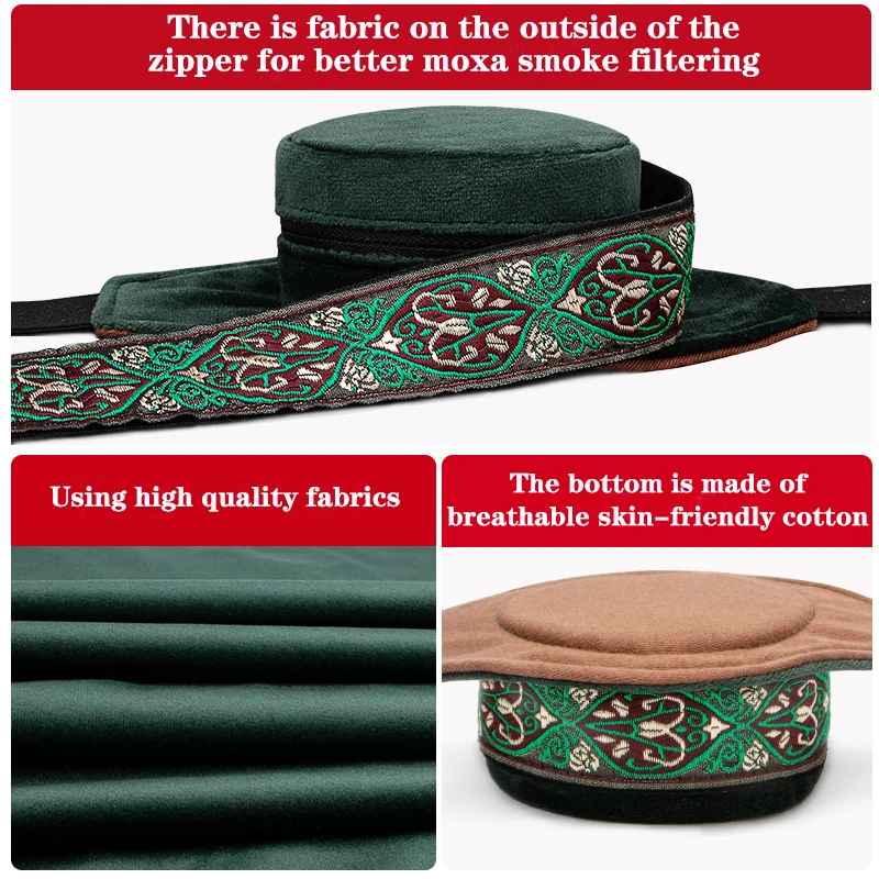 Skin-friendly Cotton Smokeless Moxibustion Bag Moxa Burner Copper Box Warm Acupuncture Heating Therapy Body Acupoint Massage moxibustion box