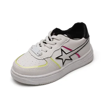 

2020 Spring Kid's Shoes Casuals Slip-On Solid Round Toe Neutral Flat Heels Non-slip Star