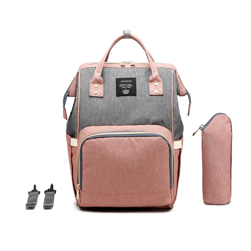 Lequeen Diaper Bag D Lequeen детские пеленки мешок с USB интерфейсом Мумия Материнство мешок большой емкости путешествия рюкзак Водонепроницаемый пеленки для ухода сумка - Цвет: Lequeen Diaper Bag D